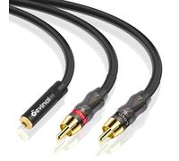 Devinal RCA to 1/8 Female Y Cable - Female 3.5mm to Dual RCA/Phono Male Stereo Splitter Cord, Mini Jack to 2RCA Audio Breakout Adapter, 12 inch 30cm