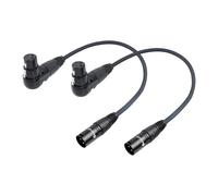 Devinal Right Angle XLR Cable, Adjustable-Angle Female to Straight Male Microphone Cable Cord, 90 Degree XLR Adapter for Sound Devices Mixer Recorder, Black 1FT 2pcs