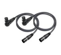 Devinal Right Angle XLR Cable, Adjustable-Angle Male to Straight Female Microphone Cord, 90 Degree XLR Mic Adapter for Sound Devices Mixer Recorder, 3 FT (2-Pack)