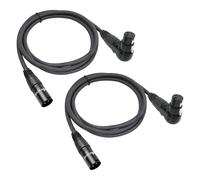 Devinal Right Angle XLR Cable, Adjustable Right-Angle Female to Straight Male Microphone Cord, 90 Degree XLR Mic Adapter for Sound Devices Mixer Recorder, 6.6 FT (2-Pack)