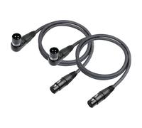 Devinal Right Angle XLR Cable, Adjustable Right-Angle Male to Straight Female Microphone Cord, 90 Degree XLR Mic Adapter for Sound Devices Mixer Recorder, 3.3 FT (2-Pack)