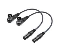 Devinal Right Angle XLR Cable, Adjustable Right-Angle Male to Straight Female Microphone Cord, 90 Degree XLR Mic Adapter for Sound Devices Mixer Recorder, 1 FT (2-Pack)