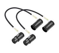 Devinal Rotatable Right-Angle XLR Cable, Adjustable-Angle Low-Profile XLR Microphone Adapter Connector, Right-Angle Male to Right-Angle Female Mic Cord 0.7 FT 2 pcs