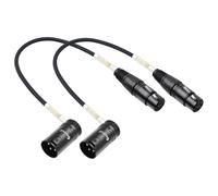 Devinal Rotatable Right-Angle XLR Cable, Adjustable-Angle Low-Profile XLR Microphone Adapter Connector, Right-Angle Male to Straight Female Mic Cord 0.7 FT 2 pcs