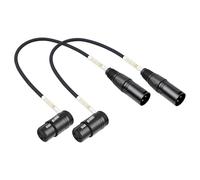 Devinal Rotatable Right-Angle XLR Cable, Adjustable-Angle Low-Profile XLR Microphone Adapter Connector, Straight Male to Right-Angle Female Mic Cord 0.7 FT 2 pcs