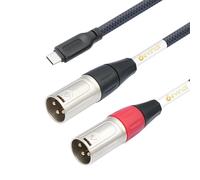 Devinal USB C to Dual XLR Audio Cable, Upgrade USB Type C to XLR Male Output Stereo Cord Converter Adapter for Amplifier, Speaker, Mixer Console 3 FT