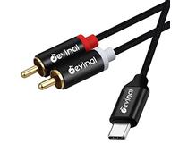 Devinal USB C to RCA Audio Cable, Type C to Dual RCA/Phono TRS Stereo Cord Adapter Y Splitter for Smartphone, Tablet, Laptop Link Amplifier, Mixing Console Mixer, Speaker, 6.6 Feet