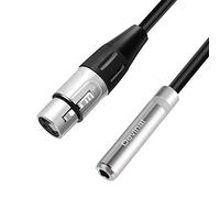 Devinal XLR to 1/4" Female Adapter, 3 Pin to 6.35mm Socket Audio Cord, Metal Construction, 5FT/1.5M