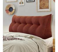DEVINK Wedge Headboard Pillows Bed Wedge Pillow Headboard Wedge Pillow Triangle Pillow Wedge Daybed Pillows Bolster Pillow Headboard with Removable Cover(80×50×20cm,Brown)