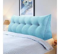 DEVINK Wedge Headboard Pillows Bed Wedge Pillow Headboard Wedge Pillow Triangle Pillow Wedge Daybed Pillows Bolster Pillow Headboard with Removable Cover(120×50×20cm,Sky Blue)