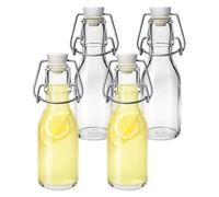 Devitre 4 x Glass Bottles 100 ml with Swing Top and Labels