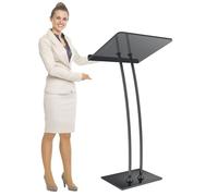 Devloutt 45" Acrylic Podium Stand, Ultra Clear Iron Pulpit for Churches, Modern Podium Lectern for Conferences, Speeches, Classrooms, 44.9" H x 23.6" L x 15.7" W
