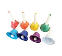 DEVNWIGMO 8 Pieces Music Handbells Colorful Metal Musical Instrument Percussion Set 8 Note Bells Suitable for School Activities Home Play Holiday Party Children