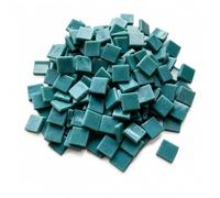 DEVNWIGMO Mosaic Craft Material Glass Tiles Square Iridescent Glossy Pieces Decorative Creative Supplies Suitable for Arts and Crafts Handmade Decorations, Green gem Green