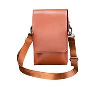 DEVNWIGMO Professional Hairdresser's Bag Made of PU Leather with Adjustable Belt And 4 Removable Scissor Compartments for Hair, Brown