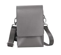 DEVNWIGMO Professional Hairdresser's Bag Made of PU Leather with Adjustable Belt And 4 Removable Scissor Compartments for Hair, Gray
