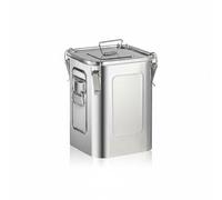 DEVNWIGMO Sealed Storage Container Stainless Steel Airtight Box with Rounded Corners Attached Lid and Smooth Exterior for Practical Storage Suitable for, 20x20x30cm, 12L, Buckle Square Tall Bucket