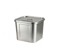 DEVNWIGMO Sealed Storage Container Stainless Steel Airtight Box with Rounded Corners Attached Lid and Smooth Exterior for Practical Storage Suitable for, 25x25x35cm 20L, Square Tall Bucket