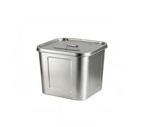 DEVNWIGMO Sealed Storage Container Stainless Steel Airtight Box with Rounded Corners Attached Lid and Smooth Exterior for Practical Storage Suitable for, 20x20x30cm 12L, Square Tall Bucket