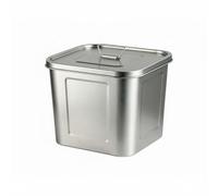 DEVNWIGMO Sealed Storage Container Stainless Steel Airtight Box with Rounded Corners Attached Lid and Smooth Exterior for Practical Storage Suitable for, 35x35x45cm 55L, Square Tall Bucket