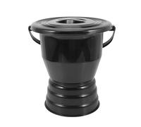 DEVNWIGMO Spit-on Bowl with Lid and Handle, Chamber Pot, Easy to Transport, Household Toilet, Potty Bucket for Women and Men, Black