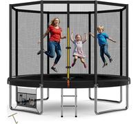Devoko 6ft/7.5ft/10ft/12ft Secure Kids Trampoline -GS certificate Garden Trampoline Safety Net & Reinforced Steel Frame | for Children 6-12 Years | Premium Waterproof, Easy Setup