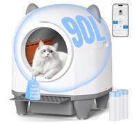 Devoko 90L Automatic Cat Litter Tray, Odour Control, Safety Protection | Self Cleaning Cat Litter Tray: Automatic, Timed and Manual Modes, 8.5L Waste Bin, Less Scooping, Easier Care with APP Control