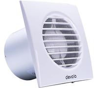 Devola 100mm Axial Extractor Fan with Timer, 4 Inch Bathroom Fan, Extractor Fan with Adjustable Overrun Time Function, Made in Britain, (Timer) - DVF100T
