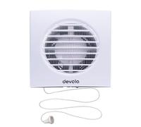 Devola 100mm Extractor Fan With Pull Cord, 4 Inch Bathroom Fan, Kitchen Fan, Made in Britain (Pull Cord)