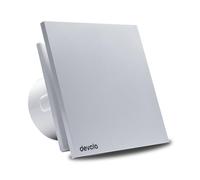 Devola 100mm Mixed Flow Bathroom Extractor Fan with Timer, 4 inch Quiet Tile Extractor Fan, Made in Britain (Overrun Time Delay) - DVQTF100T