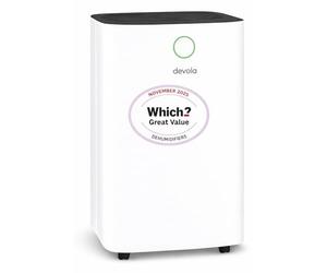 Devola 12L/day Low Energy Dehumidifier, Quiet & Energy Efficient (costs less than 5p per hour) Dehumidifiers for Home, Laundry Drying Dehumidifier, Dust Filter -WHICH? BEST BUY AWARD