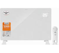Devola 1500W Smart Electric Glass Panel Heater Wall Mounted & Freestanding | Wifi Enabled, Works With Alexa & Google Home, Timer Function, LOT 20 Compliant, Energy Efficient Heater (White)