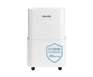 Devola 20L/Day Hybrid Dehumidifier & Air Purifier with HEPA Filter With PM 2.5 Air Quality Sensor, UV-C Lamp, & Ionizer, Ideal Dehumidifiers For Home (DVHA20L)