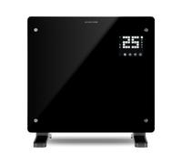 Devola Designer 0.5kW Smart Glass Panel Heater with Timer Black - DVPW500B