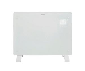 Devola Designer 1.5Kw Smart Glass Panel Heater With Timer White - Dvpw1500Wh