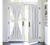 Devola Net Curtains, Long Door, Opaque, French Door Curtain, Kitchen Curtain, Modern Door Curtain, Balcony Door Pockets, Blackout Curtain, Short, W x H 86 x 183 cm, White, Pack of 1