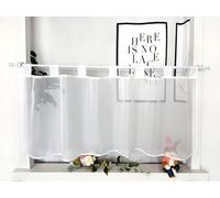 Devola Net Curtains Voile Short Curtain with Loops Modern Bistro Curtain Transparent Window Curtain Short Curtain Plain Window Curtains Kitchen H x W 30 x 120 cm White Pack of 1