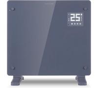 Devola Smart Electric Glass Panel Heater 1000W With Wifi & Alexa, Timer, Wall Or Floor Mounted, Energy Efficient, Lot 20 - Grey