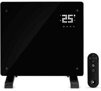 Devola Smart Electric Glass Panel Heater 1000W With Wifi & Alexa, Timer, Wall Or Floor Mounted, Energy Efficient, Lot 20 - Black