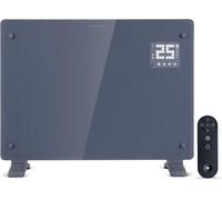 Devola Smart Electric Glass Panel Heater 1500W With Wifi & Alexa, Timer, Wall Or Floor Mounted, Energy Efficient, Lot 20 - Grey