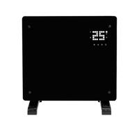 Devola Designer 0.5kW Smart Glass Panel Heater with Timer Black - DVPW500B