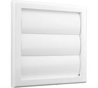 Devola Wall Vent Fixed/Gravity Grille - 100mm (4 Inch) Round Rear Spigot, 155mm External - Exterior Air Vent Cover, White (100mm Gravity Grille)