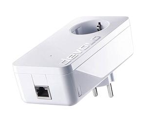 devolo LAN Powerline Adapter, dLAN 1200+ Extension Adapter up to 1200 Mbit/s, Ideal for Home Office, 1x LAN Connection, LAN Socket, White
