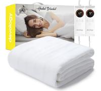 Devology Electric Blanket - Fully Fitted Mattress Cover With Elastic Straps - Premium Fleece Easy Fit Heated Blanket - Detachable Dual Controllers & Machine Washable - Small Double - 120x190cm