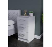 Devon Bedside Table Grey 3 Drawers 70cm