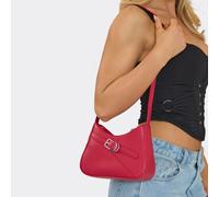 Devon Buckle Detail Shaped Shoulder Bag In Red Faux Leather, Women's Size UK 0