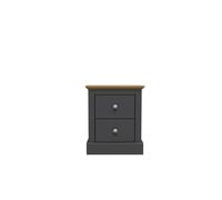 Devon Charcoal 2-Drawer Bedside Cabinet - Timeless Elegance in a Classic Finish