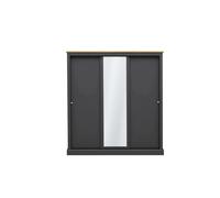 Devon Charcoal 3-Door Sliding Wardrobe - Spacious Elegance with Timeless Design