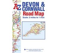 Devon & Cornwall Road Map (A-Z Road Map)