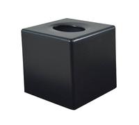 Devon Cube Tissue Box Holder Black (Pack of 6) 4621